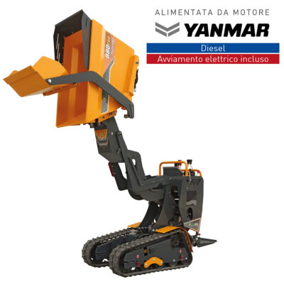Mini Dumper autocaricante PELLICANO 880 PRO SA L100E - Scarico Alto - Diesel
