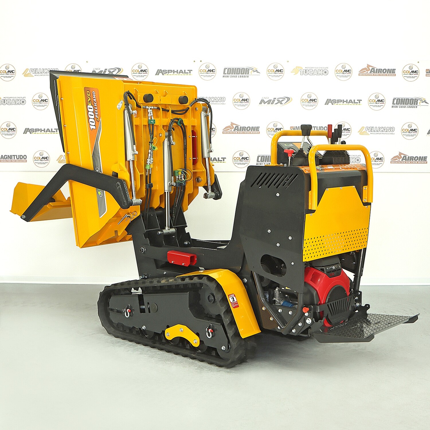 Mini-dumper-Pellicano 1000 ribaltato